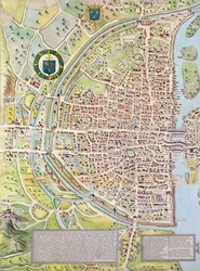 Detail van de Rechteroever, uit de kaart van Parijs, bekend als het Plan de la Tapisserie